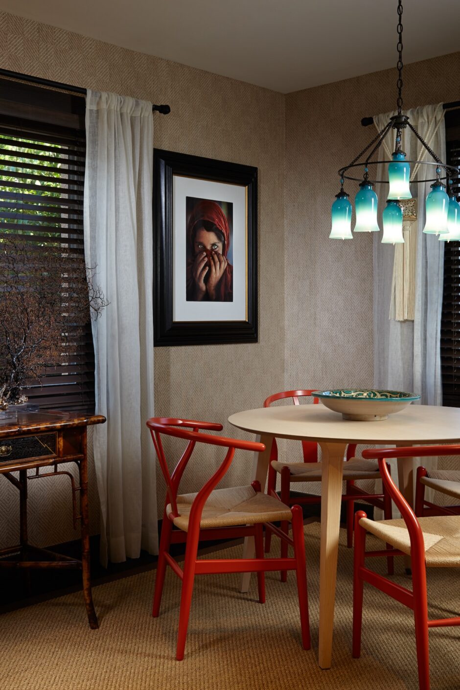 Dining Table Red Chairs Palm Beach Fl