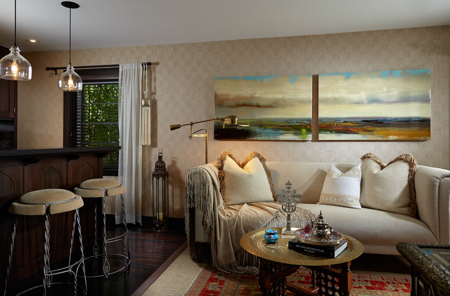 Living Room Design Art Over Sofa