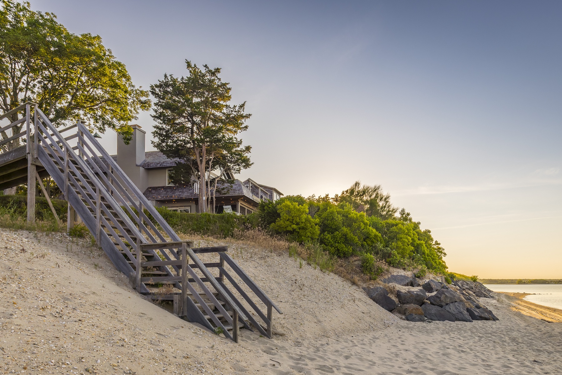Oceanfront Home Steps Down To Beach